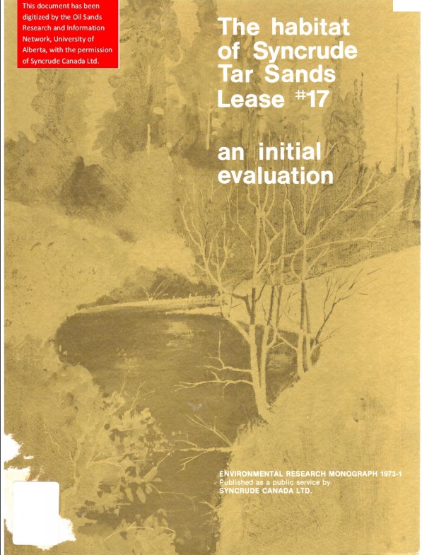 The Habitat Of Syncrude Tar Sands Lease 17 An Initial Evaluation 
